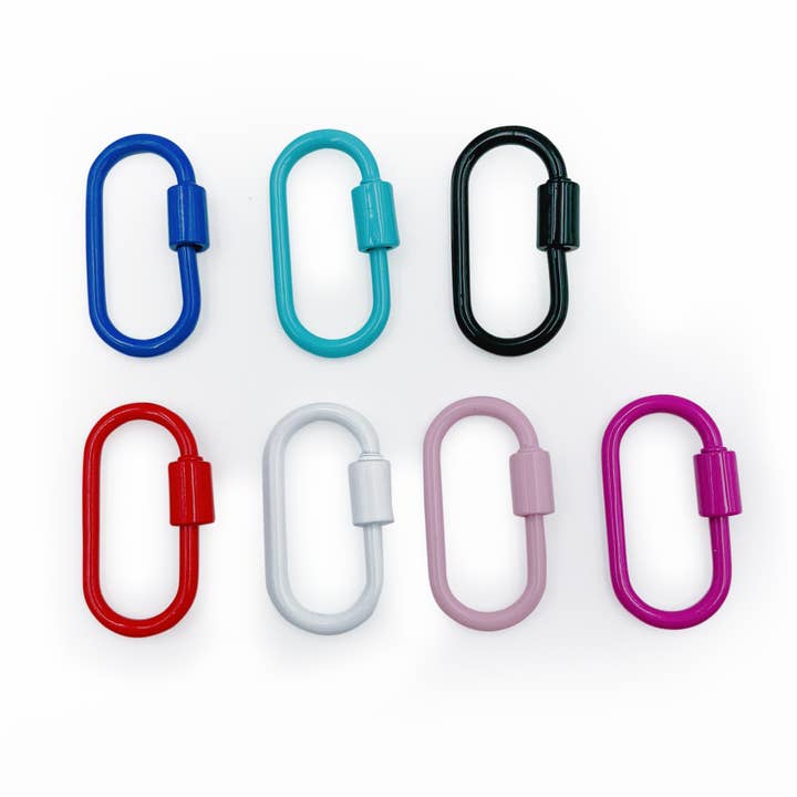 Beads Creation - Wholesale Clasp - Enamel Carabiner Screw Clasp, Oval Screw Clasp, CL4431