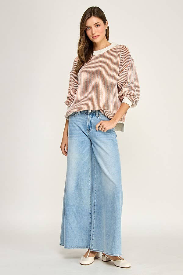 Miss Love - Wholesale Knit Sweater - Women's - Super Soft Strip Sweater37