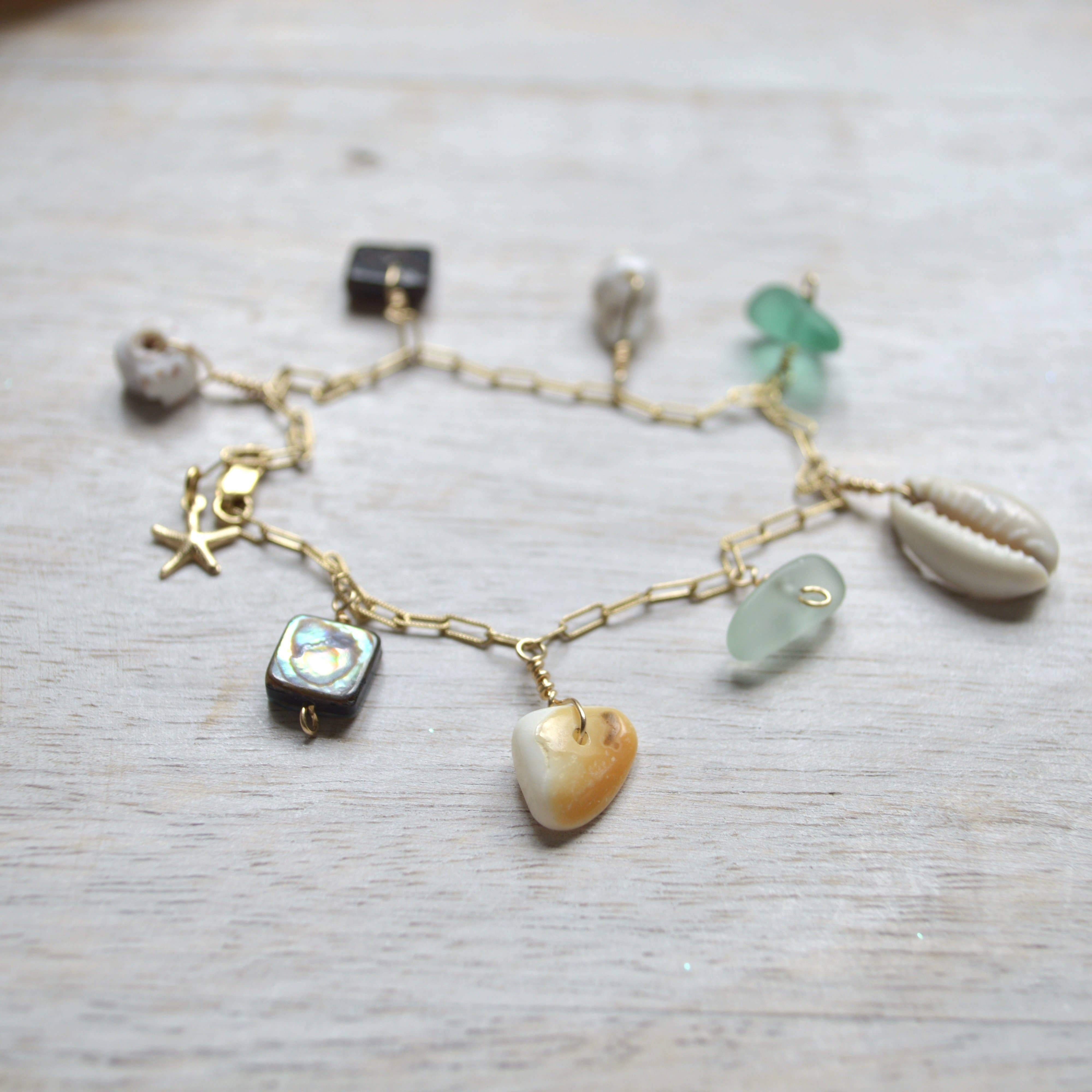 Salty But Sweet - Wholesale Charm/Dangle Bracelet - Gold Ocean Charm Bracelet1