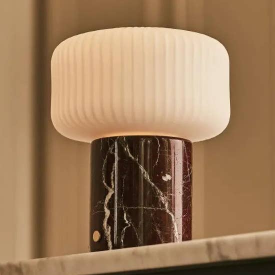 Renoir Red / Rosso Levanto – Marble Rechargeable Table Lamp – Cordless, USB Rechargeable & Up to 100 Hours of Illumination for wholesale by Tavellio