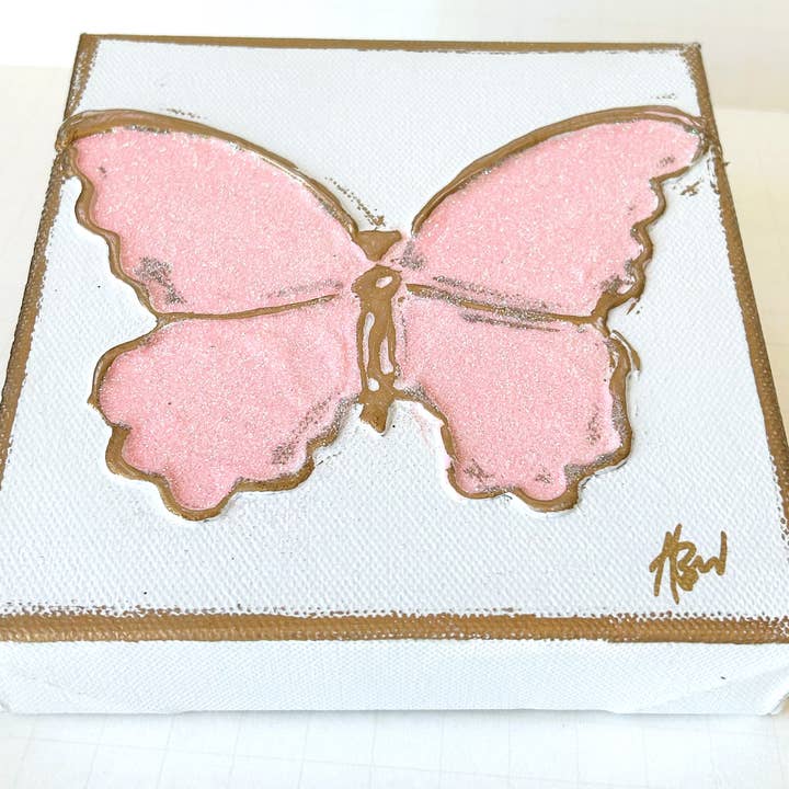 Coddiwomple - Vendita all'ingrosso Dipinti/Disegni - Farfalla glitterata su tela Sorority Collegiate Dorm Teen4