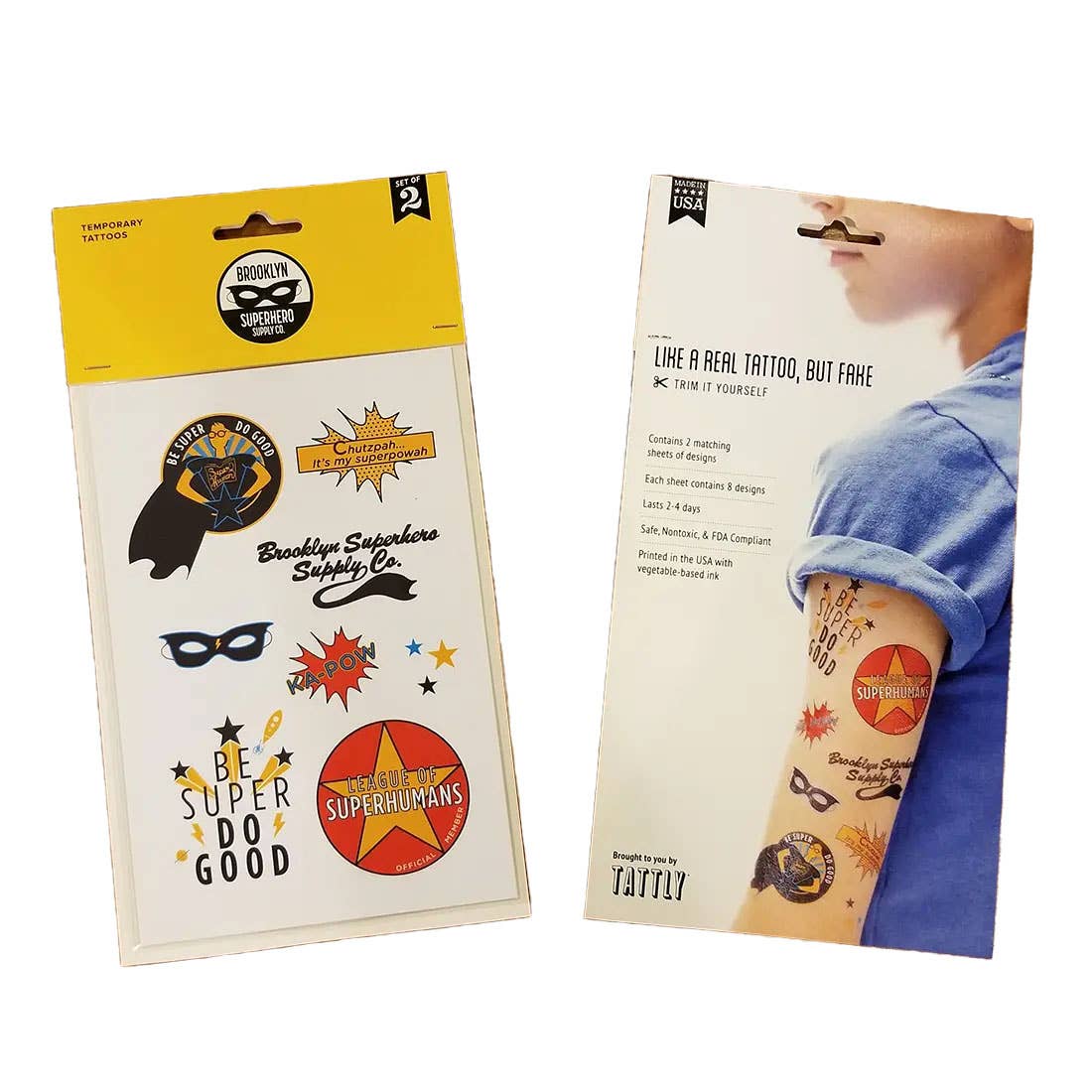 Brooklyn Superhero Supply Co. - Wholesale Temporary Tattoo - Brooklyn Superhero Supply Co. X Tattly Temporary Tattoo Set1