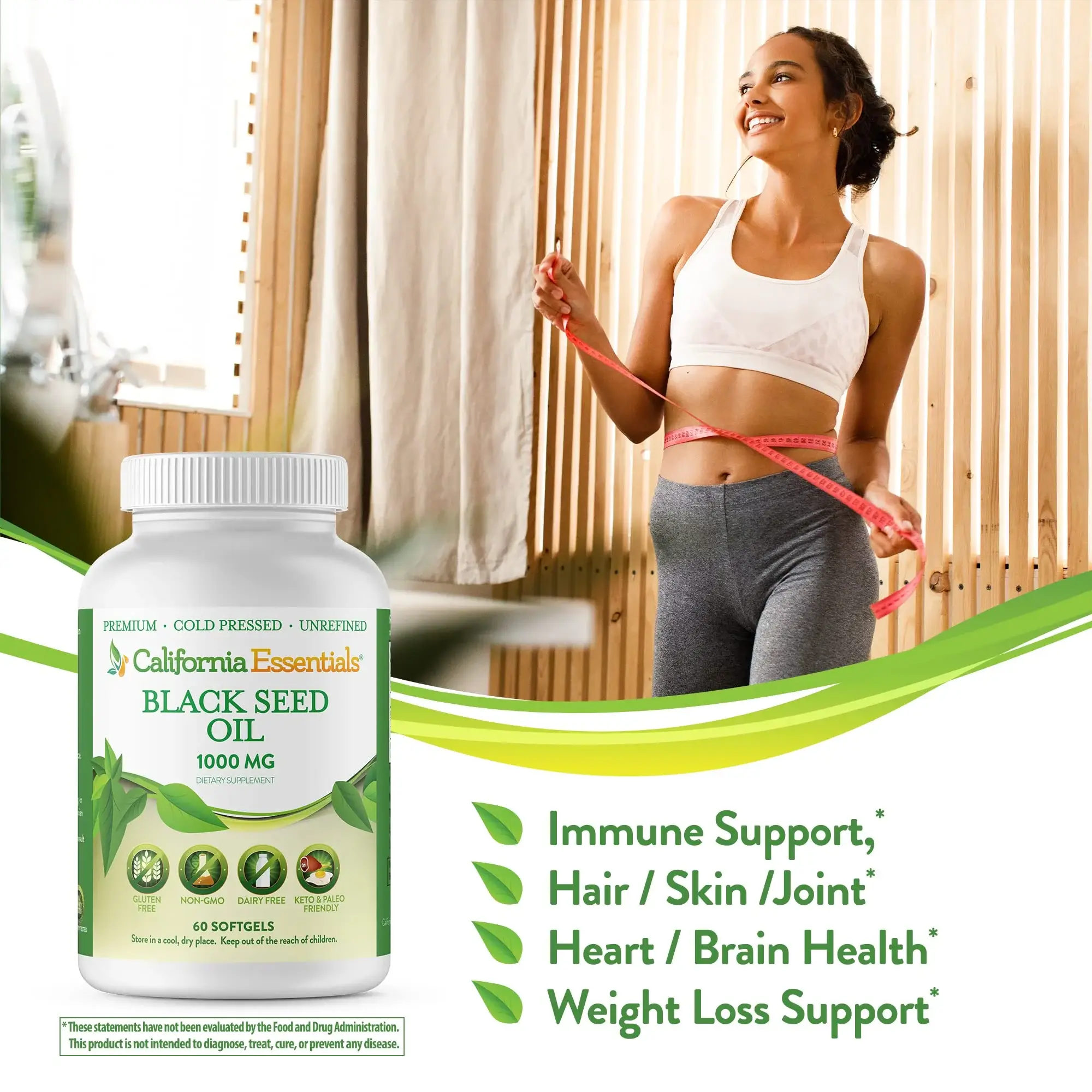 California Essentials - Wholesale Oral Supplement/Vitamin - Black Seed Oil Softgels - 1000mg Premium Cold Pressed5