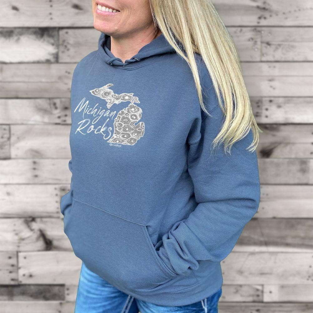 LIVNFRESH - Wholesale Hoodie - Women's - "Michigan Rocks Petoskey Stone" Relaxed Fit Classic Hoodie3
