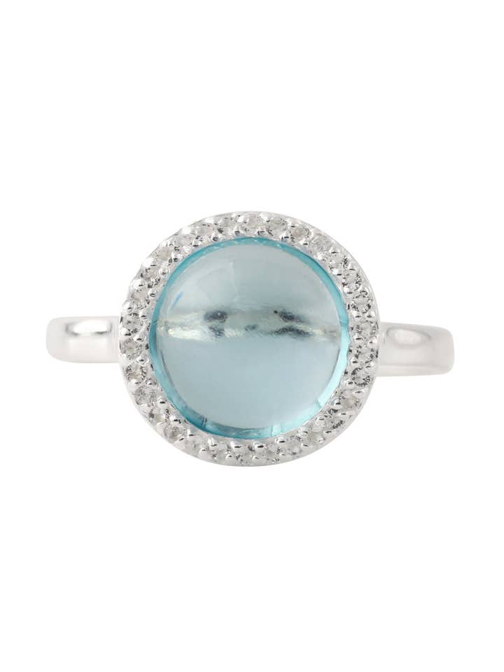 Silver ring with topaz & white topaz for wholesale by Campur GmbH