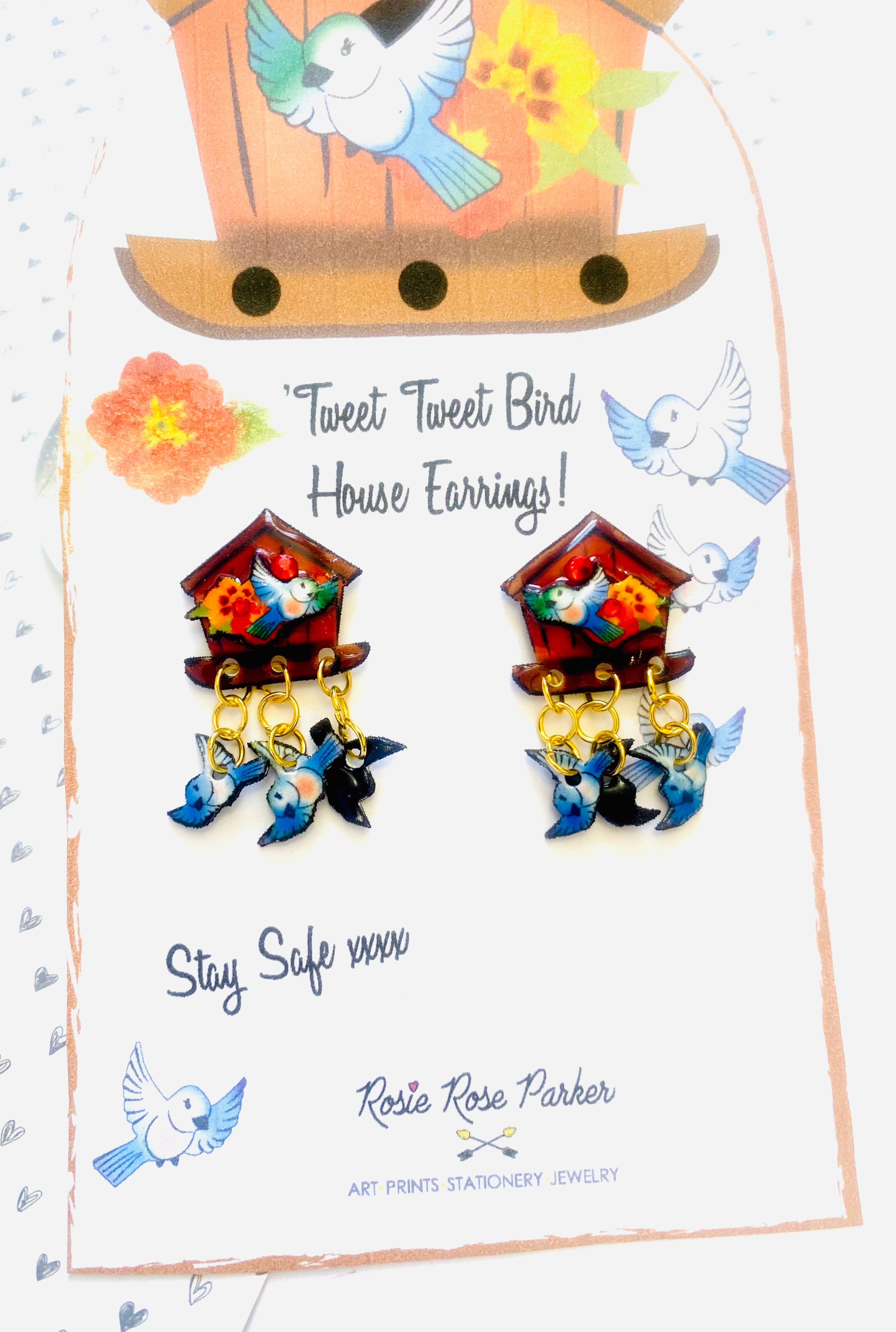 Rosie Rose Parker - Wholesale Dangle Earrings - retro bird house earring cluster earrings for women summer 9