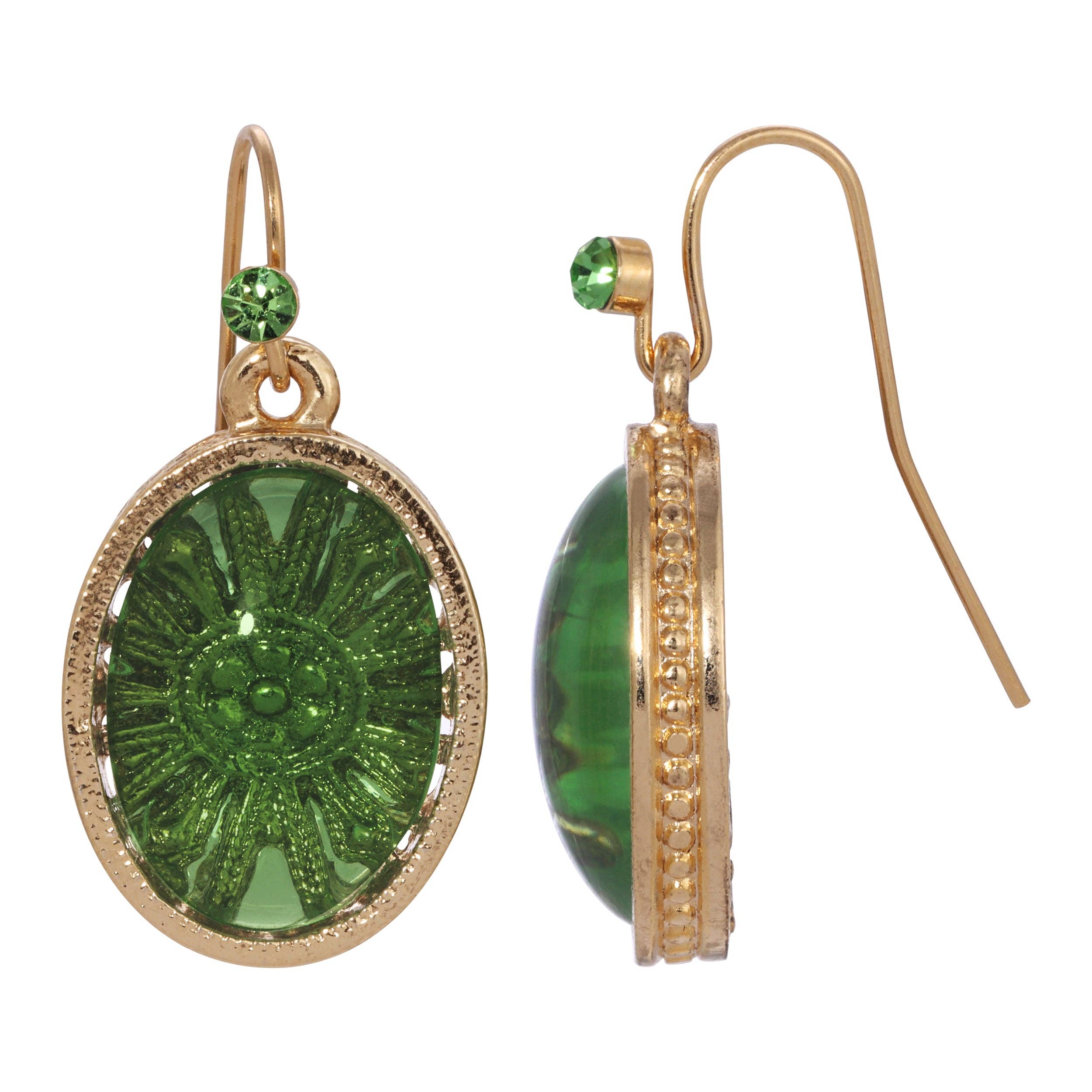 1928 Jewelry - Wholesale Dangle Earrings - 1928 Jewelry Flower Burst German Glass Drop Earrings1