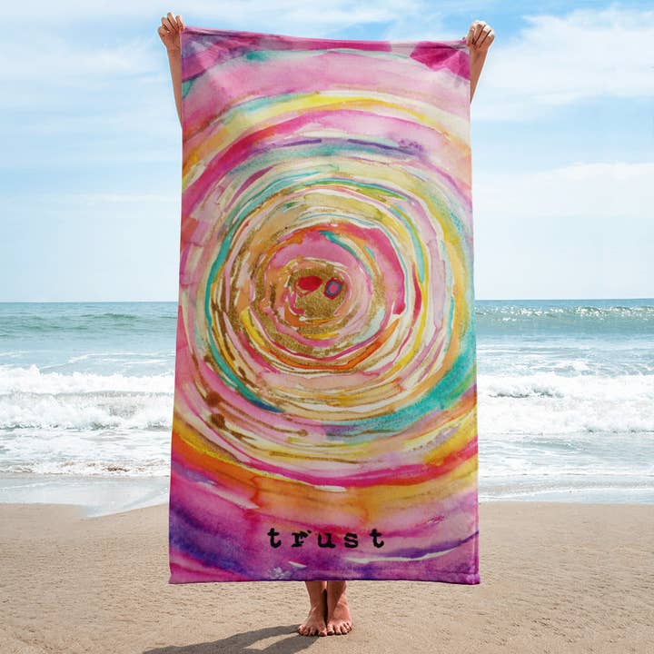 βTrustβ Beach Towel for wholesale by katharinalucia ART
