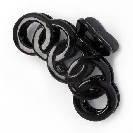 Linked Circles Design Black Clamp 9cm for wholesale by Inca UK