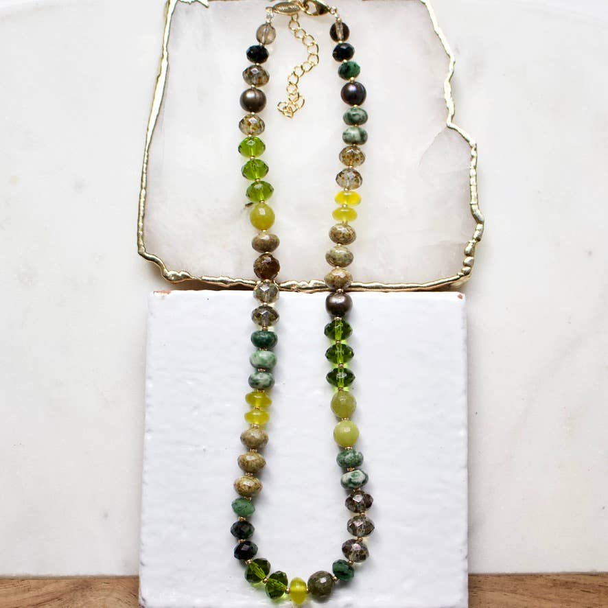 a.v. max – Colar com missangas/pérolas por atacado – Colar Gemma Medium Rondelle|16 Combinações de Pedras28