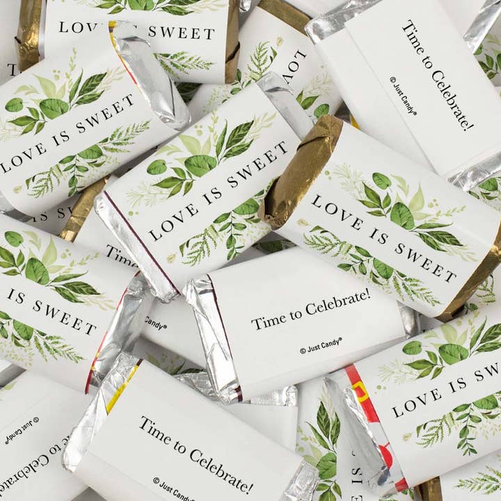 Just Candy - Wholesale Chocolate - Wedding Wrapped Hershey's Miniatures 41ct - Love is Sweet