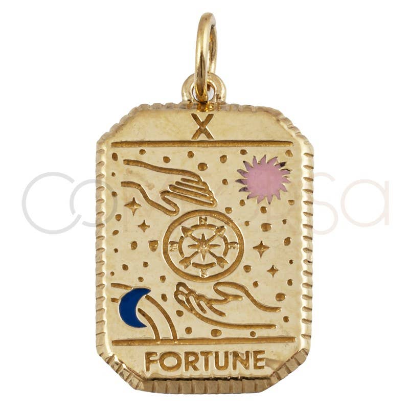 COM FORSA SL - Wholesale Individual Charm/Pendant - Sterling Silver 925 Fortune Tarot Pendant 14X20Mm0