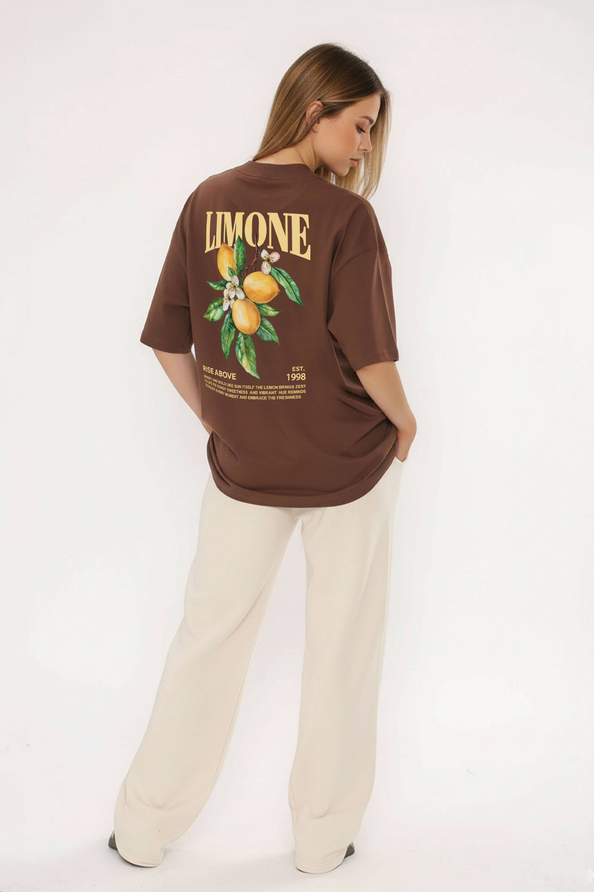 Missi Clothing – wholesale Tunic – Women’s – Women Oversized T-Shirt In Limone Rise Print 4