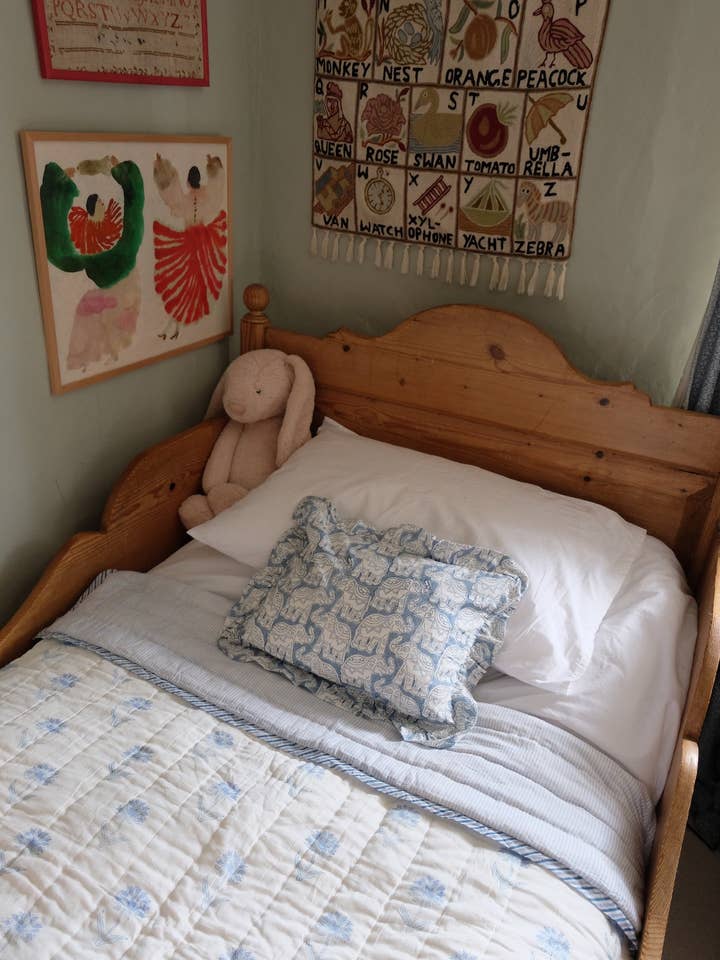 Blue Organic Cotton Toddler Quilt for wholesale by Kapara London