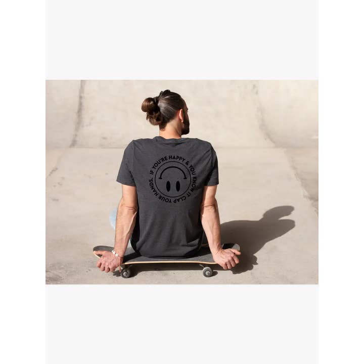 Camiseta con cara sonriente para adultos «Si eres feliz y lo sabes» para venta al por mayor de L.A. Wave Co.