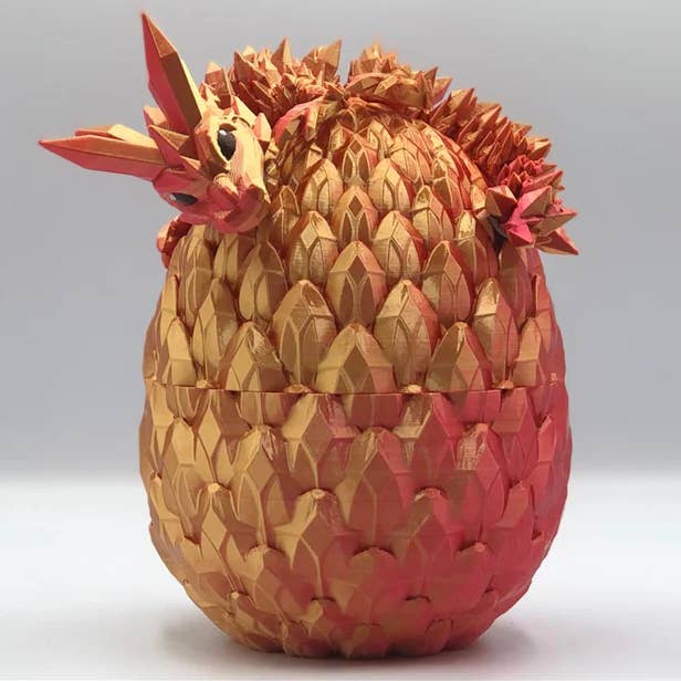 3D Printed Dragon Hatchling - Pink/Gold for wholesale by 3D Studio Gifts