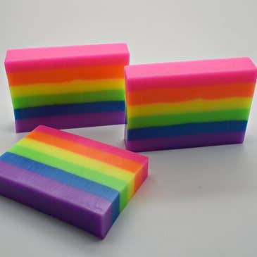 Fatias de Sabonete Neon Rainbow por atacado de Rainbow Sensation
