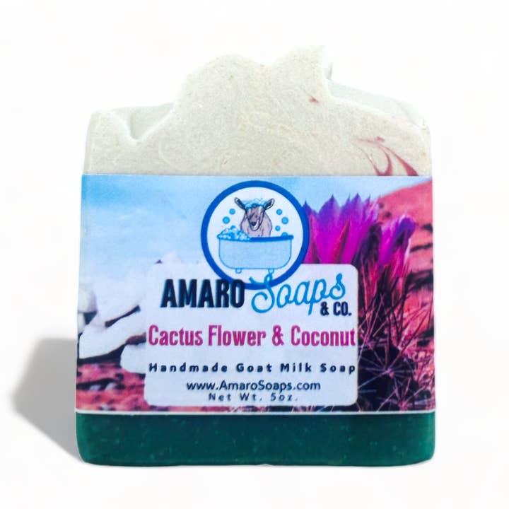 Cactus Flower & Coconut Soap Bar for wholesale by Amaro Soaps & Co.