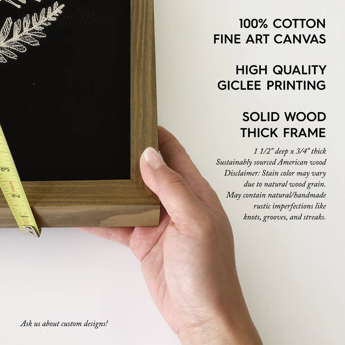 Hangout Home – Großhandel Kunstdruck – Schwarzer Hintergrund Blätter Zeichnung - Einfache Natur Leinwandkunst1