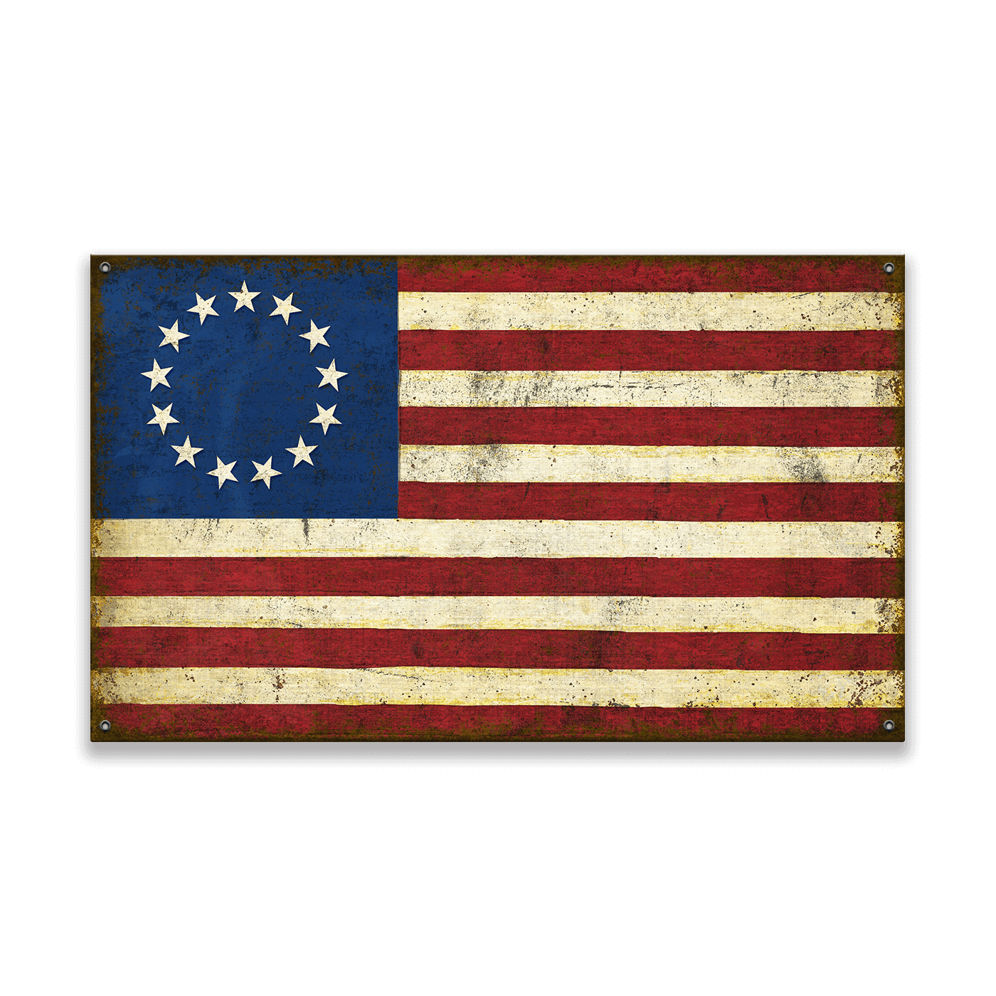Old Wood Signs - Vendita all'ingrosso Cartelli - Bandiera USA: Edizione Betsy Ross - Arte da Parete in Legno e Metallo5