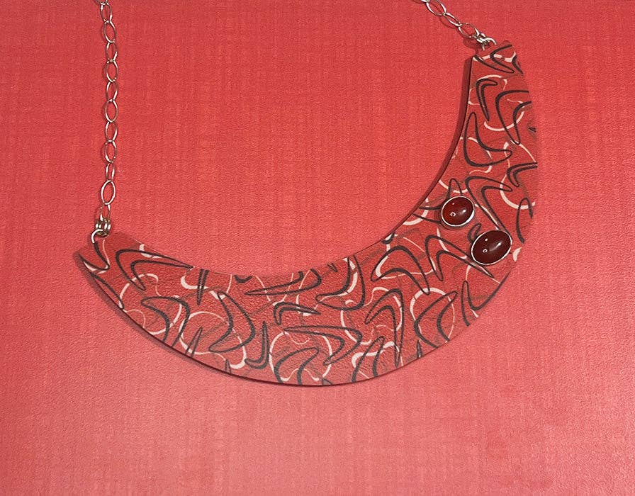 Audacious Studio - Wholesale Bib Necklace - Red Boomerang Bib Necklace2