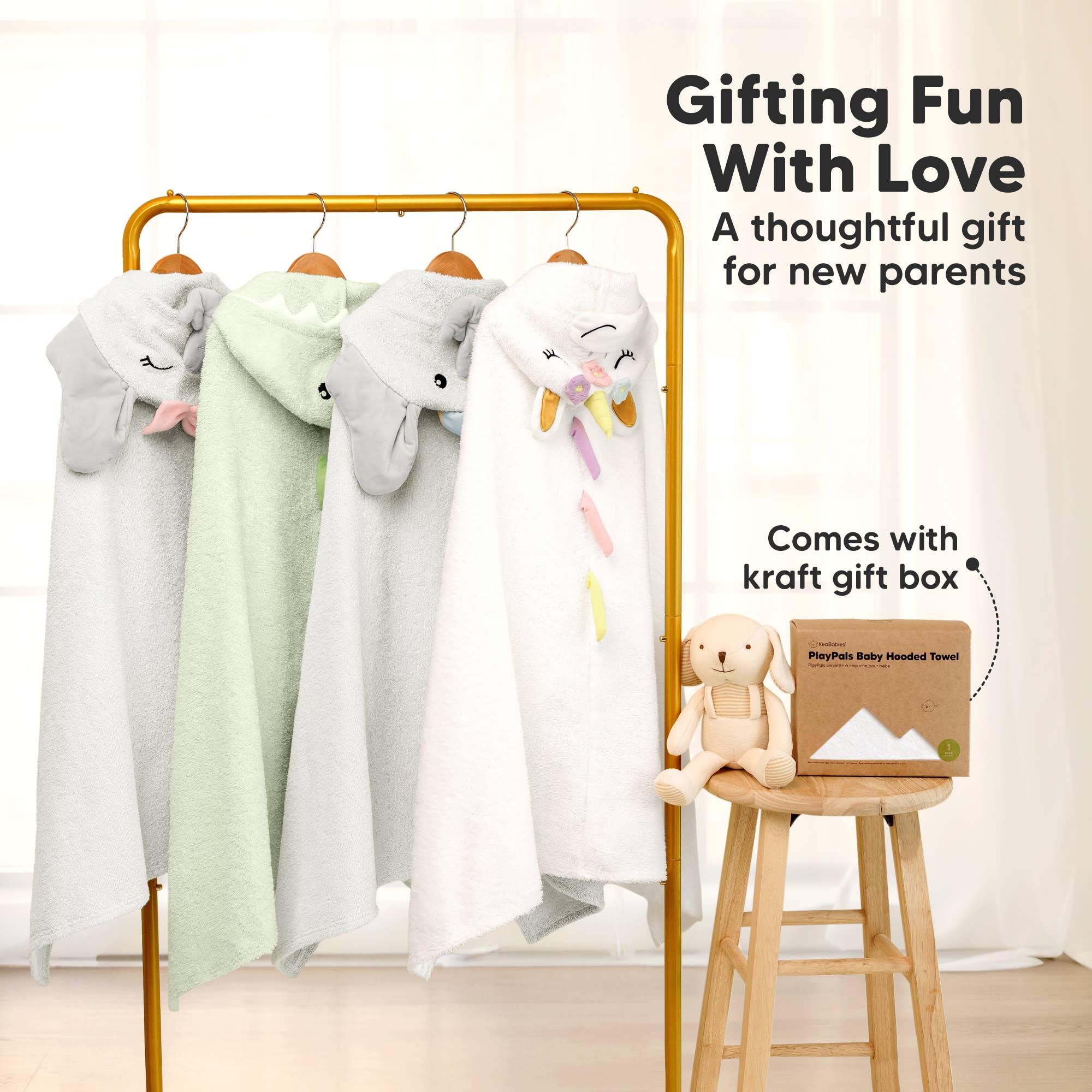 Ethan Playpals Hooded Baby Bath Towels for Newborn for wholesale on Faire9