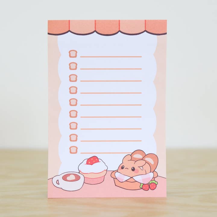 Bunny Bakery Notepad for wholesale by Fuwuffle