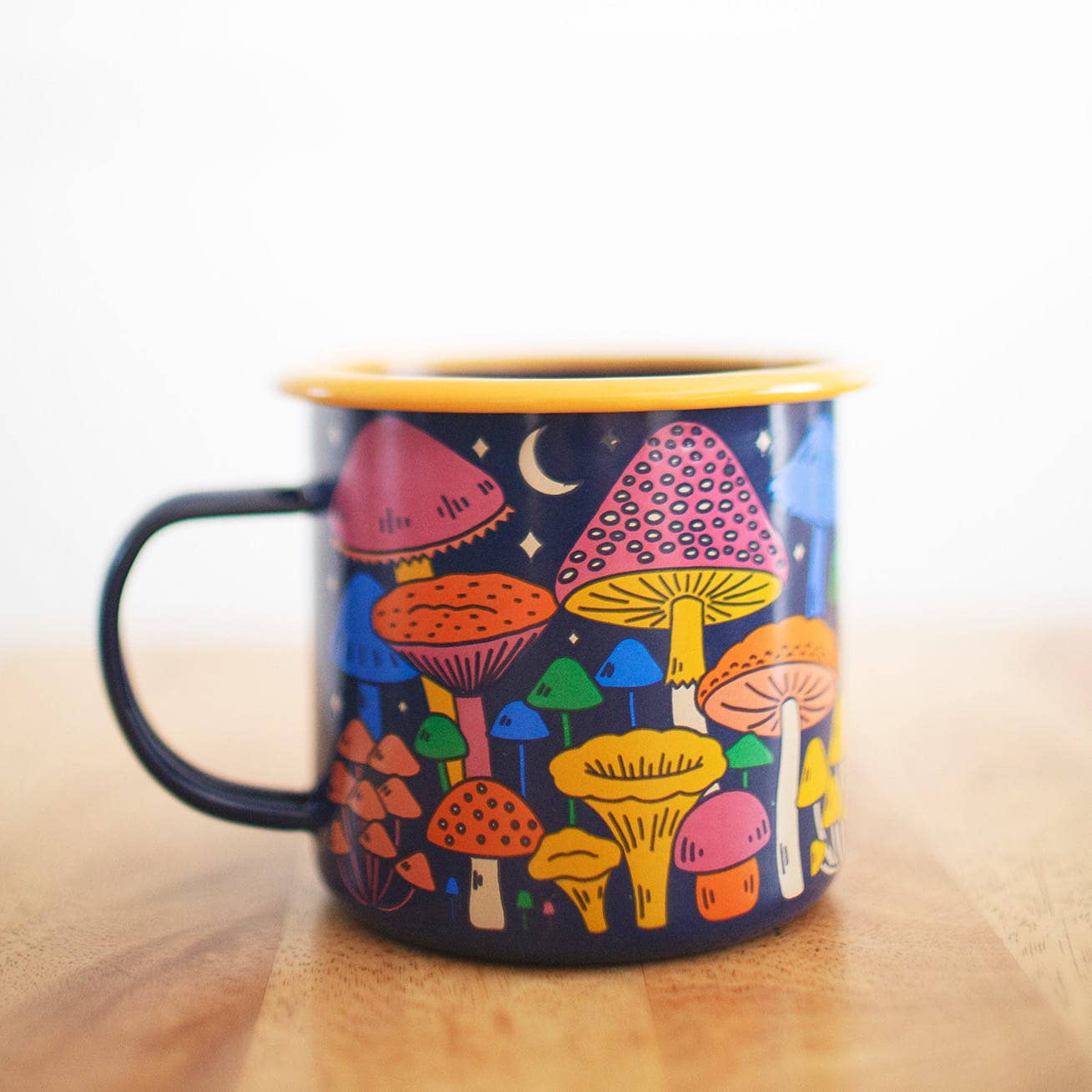 Trek Light - Wholesale Coffee Mug - Enamel Coffee & Camp Mug | Midnight Mushroom | 16oz