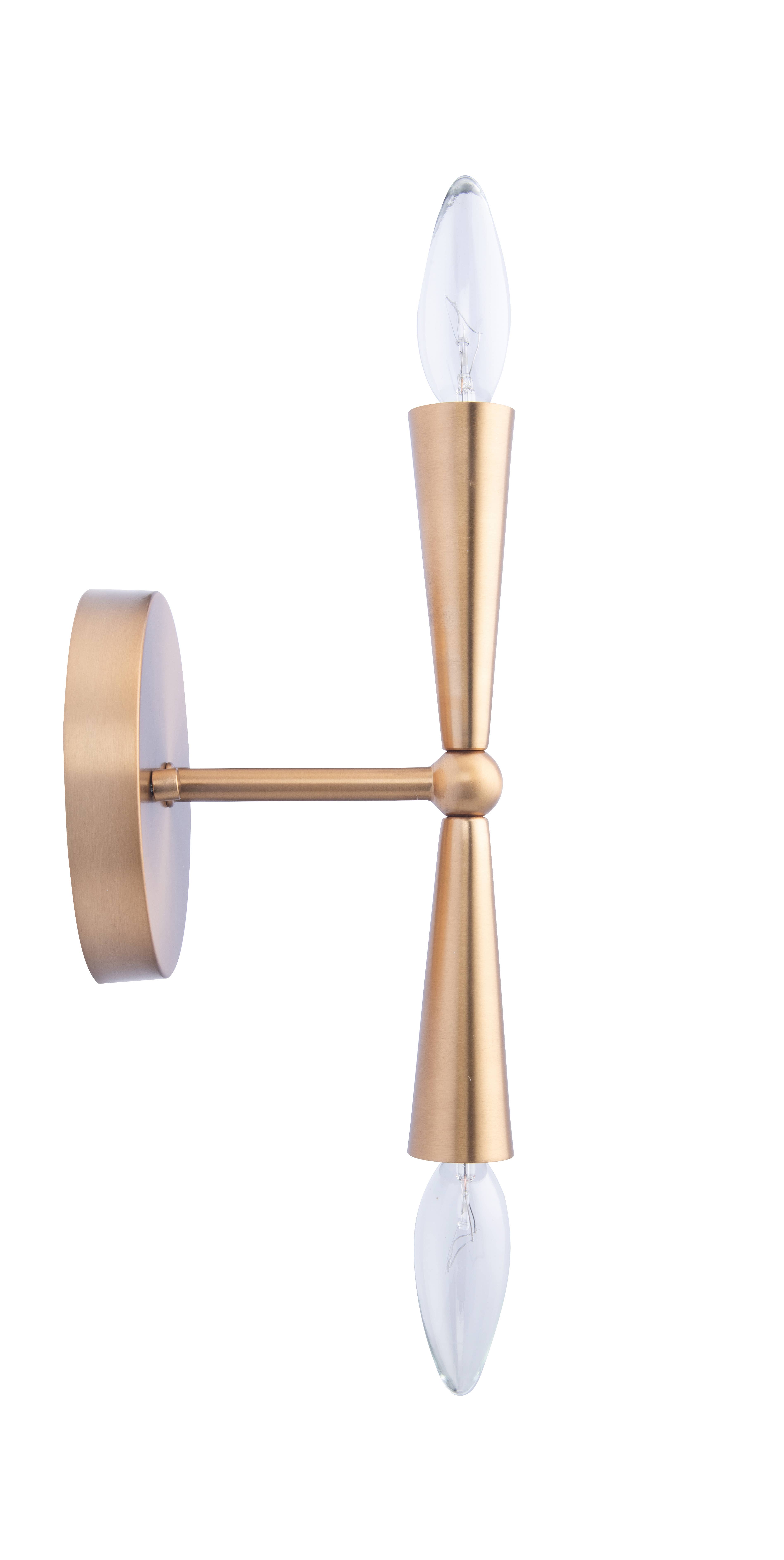 Brio Lighting - Wholesale Sconce - Sale - Mizu MidCentury Modern Gold 2-Light Wall Sconce Light7