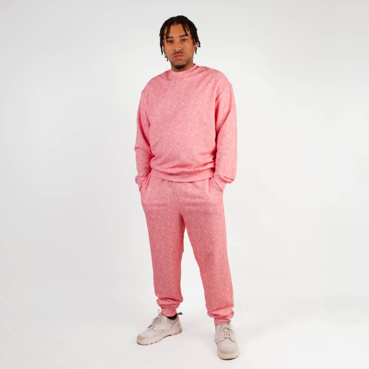 ADEL pink joggers med print til mænd for engroshandel hos Luce Wear
