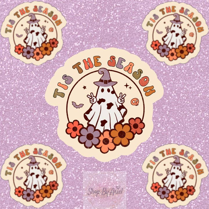 Fall Season Ghost Sticker / retro sticker / Halloween for wholesale by ShopByAriel