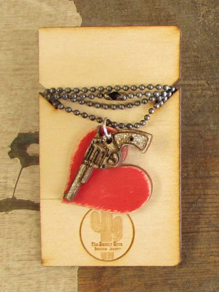 Pistol Heart Choker for wholesale by The Dainty Diva Jewelry