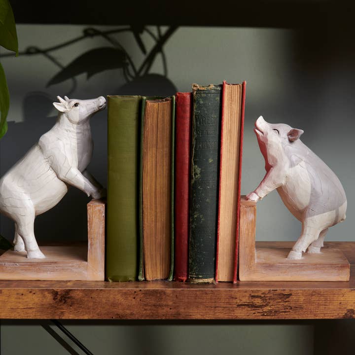 Primitives by Kathy - Wholesale Desk Set - Farm Animals Bookends
