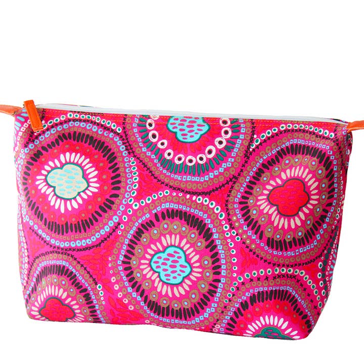 Pink and Orange Print Anna Pouch for wholesale by Pink Lemon