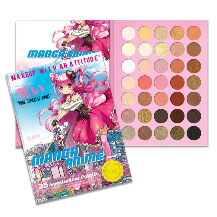 Rude Cosmetics - Wholesale Eyeshadow Palette - BOOK 2 (Manga Anime)35 Eyeshadow Palette Display Set, 12 pcs