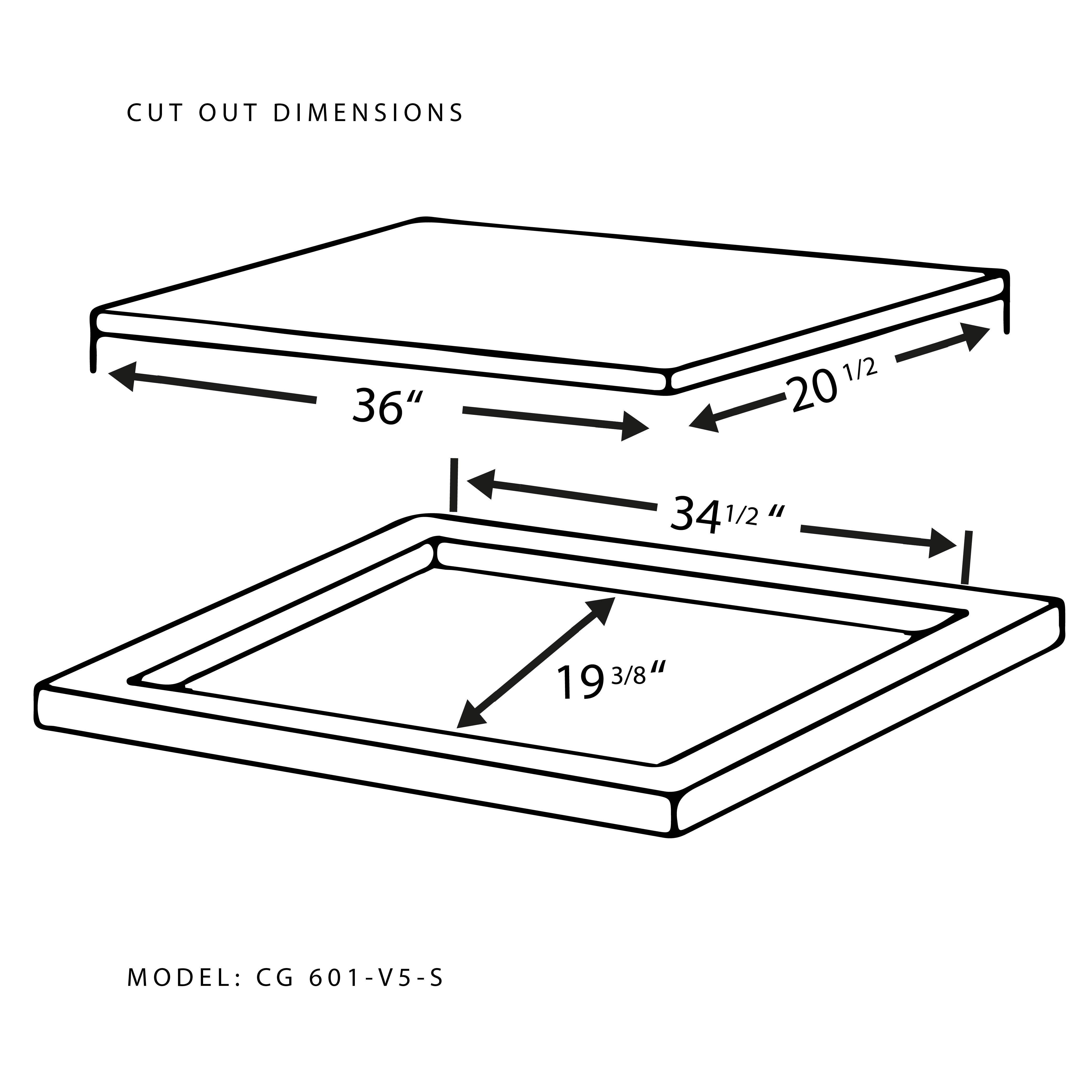 Artesano | Home Decor - Wholesale Kitchen Appliance - Gas on Glass Cooktop 36"  with 5 Burners - CG-601-V5S8