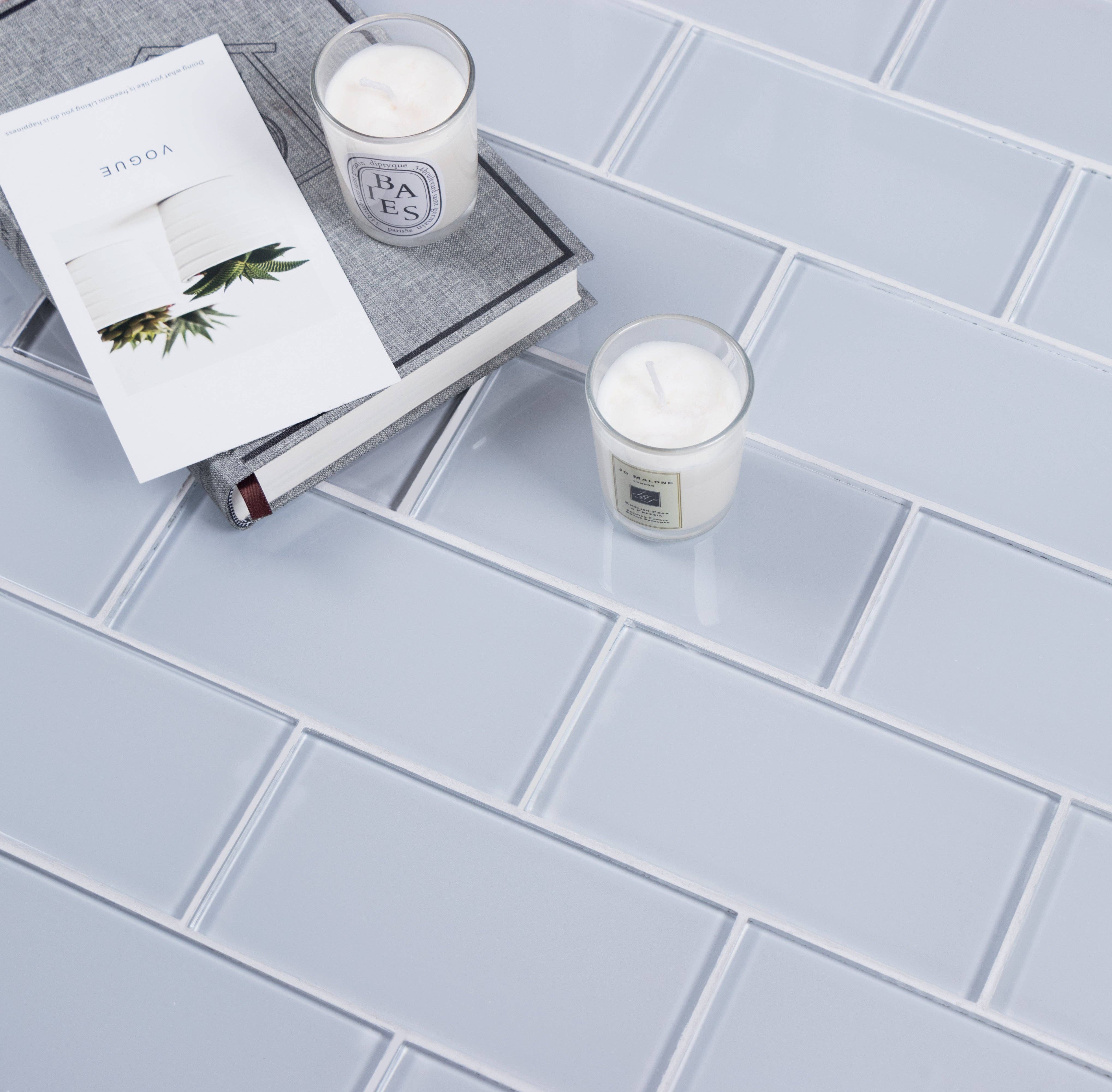 WS Tiles - Vente Carrelages muraux - Carreau de mosaïque en verre de 3" x 6", dosseret pour cuisine et salle de bain - 5 pieds carrés par carton44