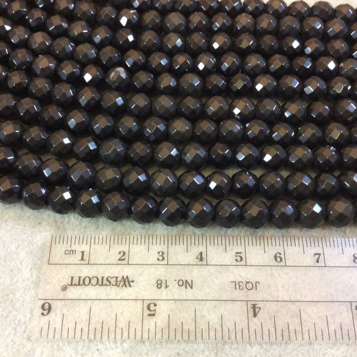 Only Beads - Wholesale Beads - 8mm Black Obsidian Faceted Beads – Large Hole1