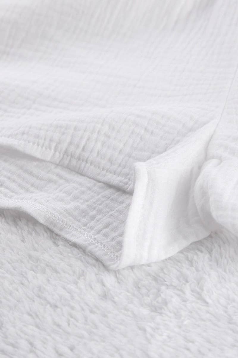 White CWSPJ0050_SOLID COLOR COTTON HALTER  SHORTS PAJAMA SET for wholesale on Faire10