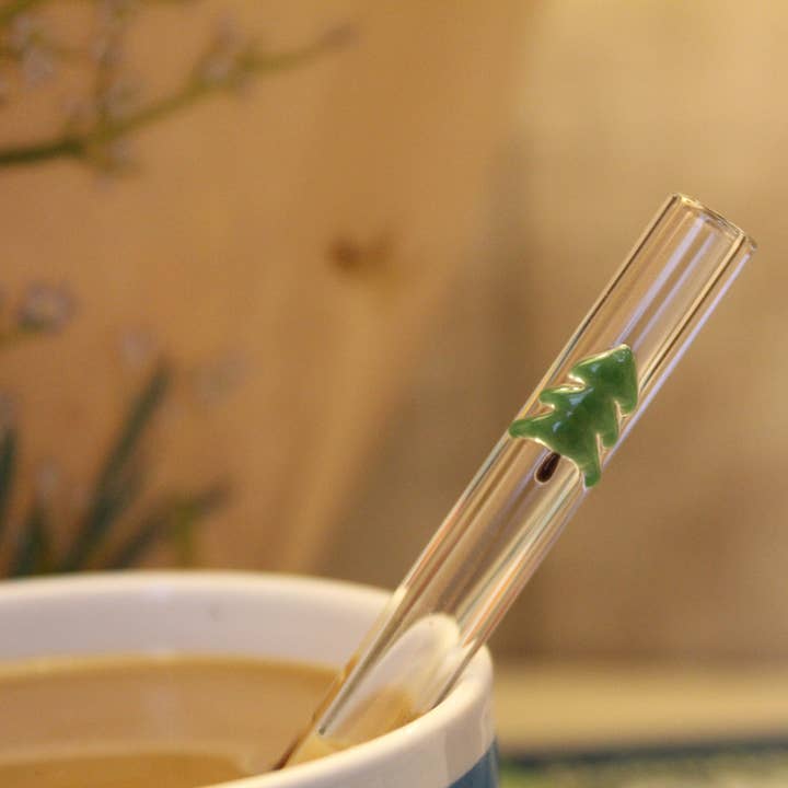 Palhinha de Vidro Evergreen com escova de limpeza*Garantia Vitalícia por atacado de DrinkingStraws.Glass LLC