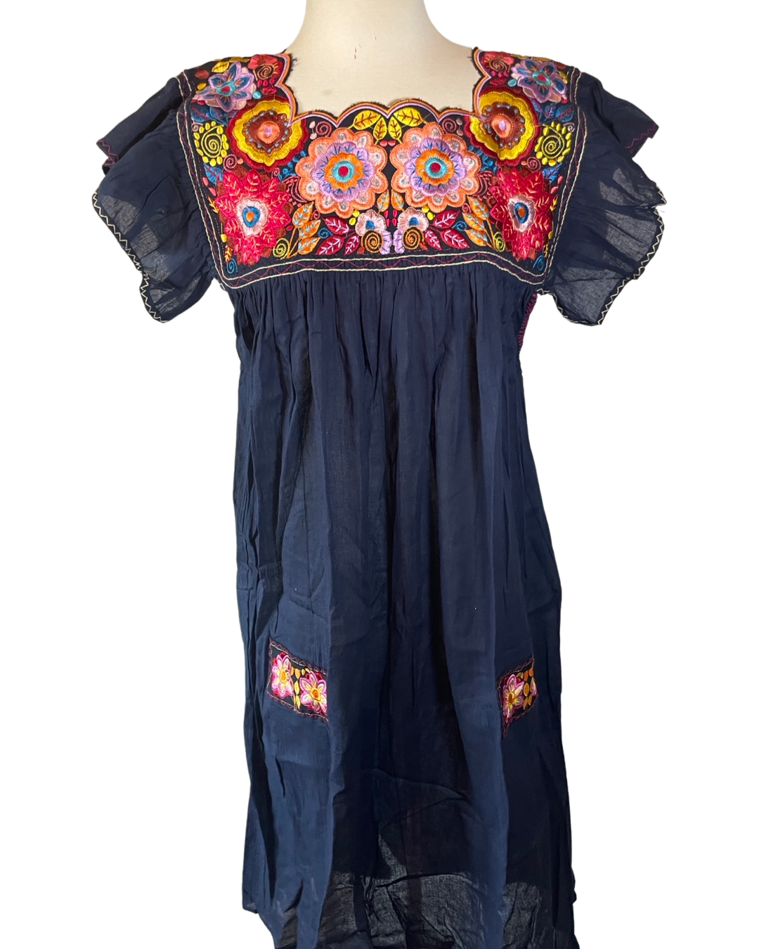 Pink and Silver – Vestido - Mulher por atacado – Vestido de jugo bordado mexicano
 (Várias cores disponíveis)11