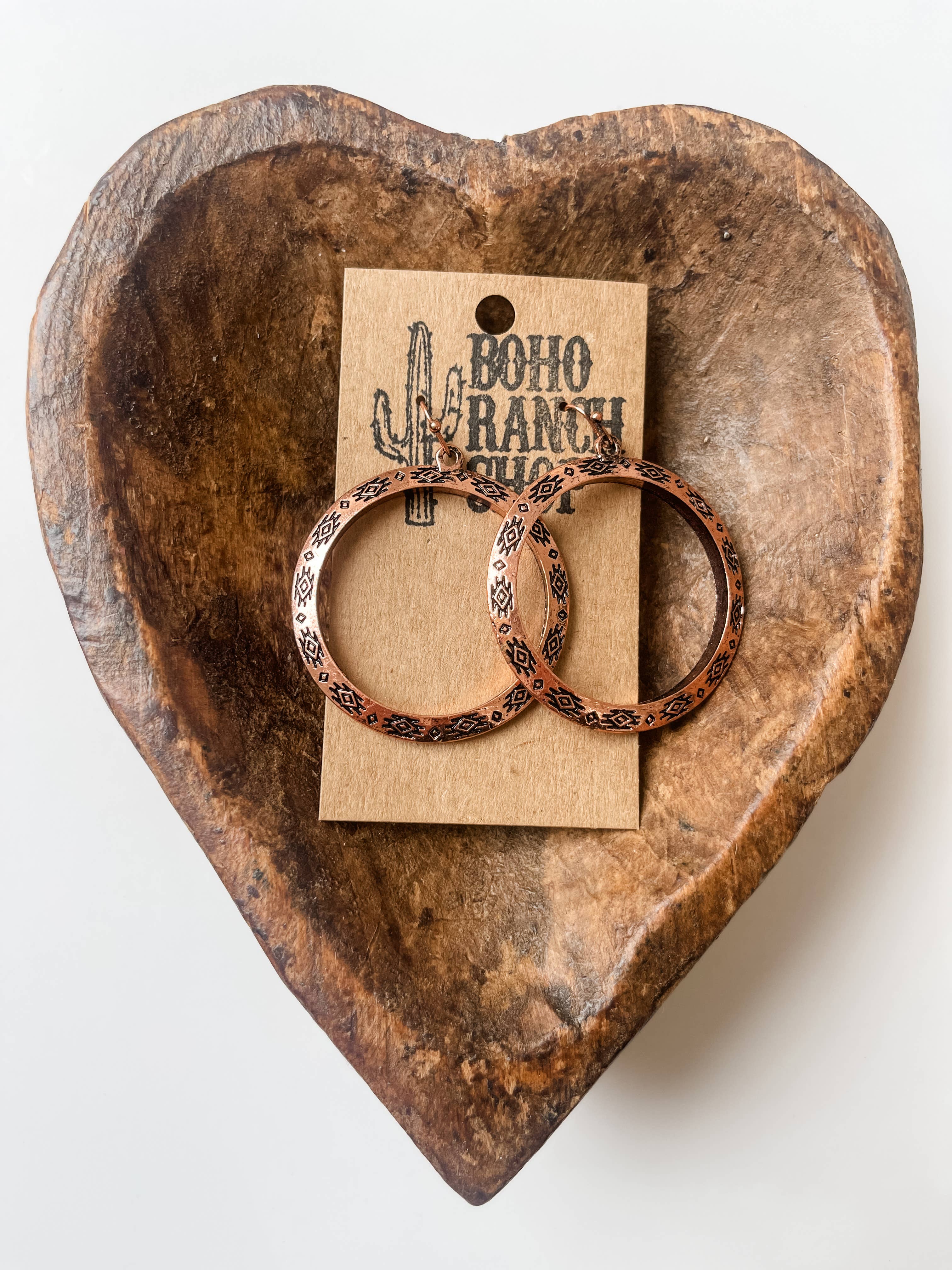 Boho Ranch Shop - Wholesale Hoop Earrings - Western Aztec Print Hoops0