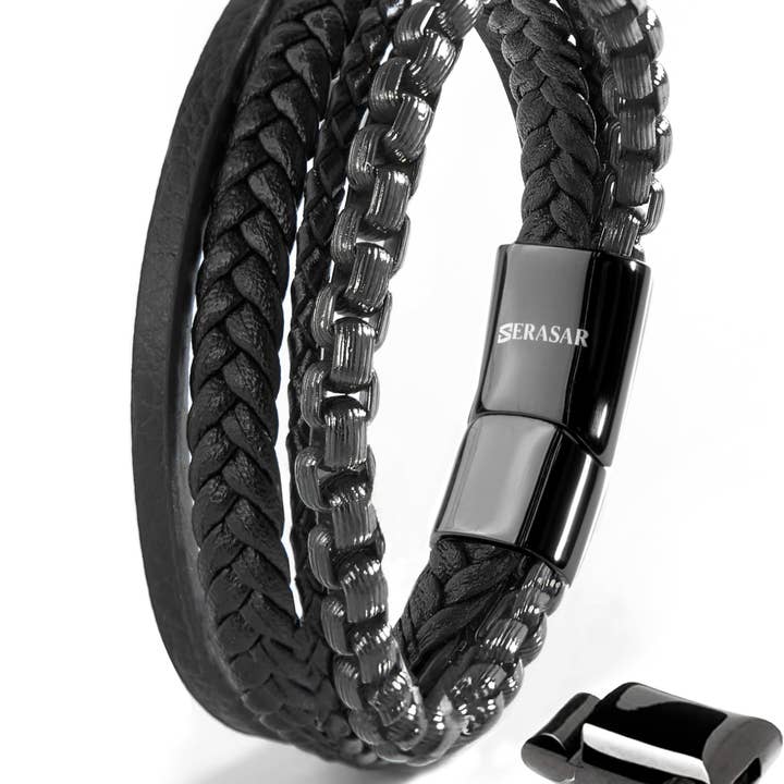 SERASAR - Wholesale Woven/Braided Bracelet - Leather Bracelet "Hero"0