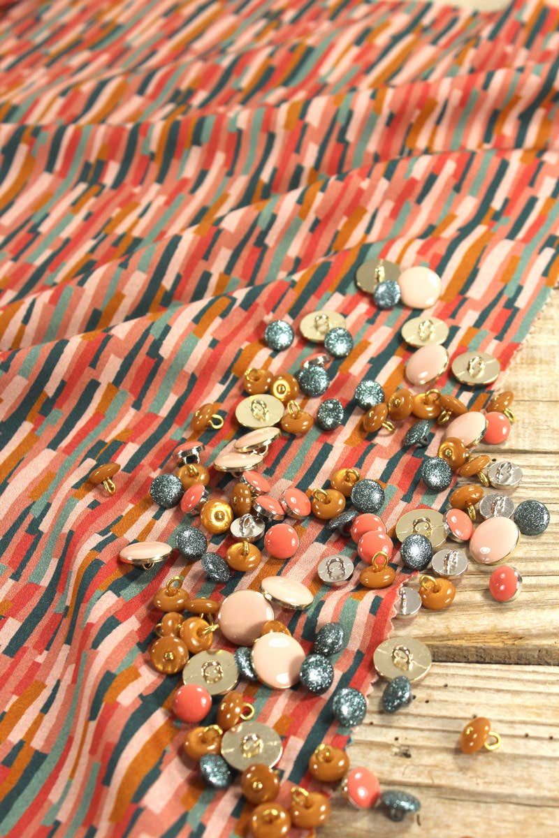 Eglantine et Zoé - Venta al por mayor Tela - Tela de popelina viscosa Roc Coral4