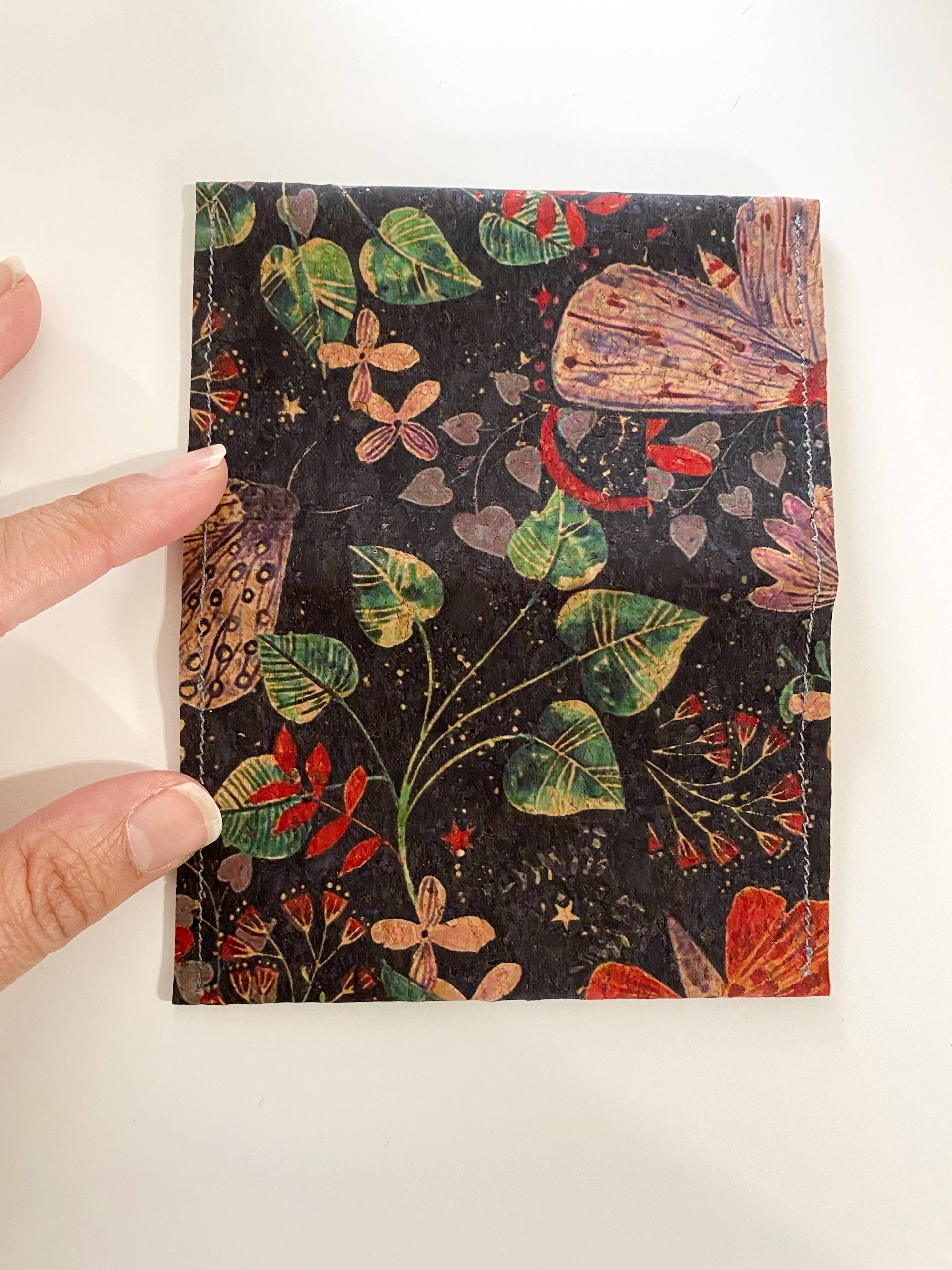 Alma Boheme Handmade - Vente Portefeuille – femme - Portefeuille pliant en liège avec motifs nature - Porte-cartes13