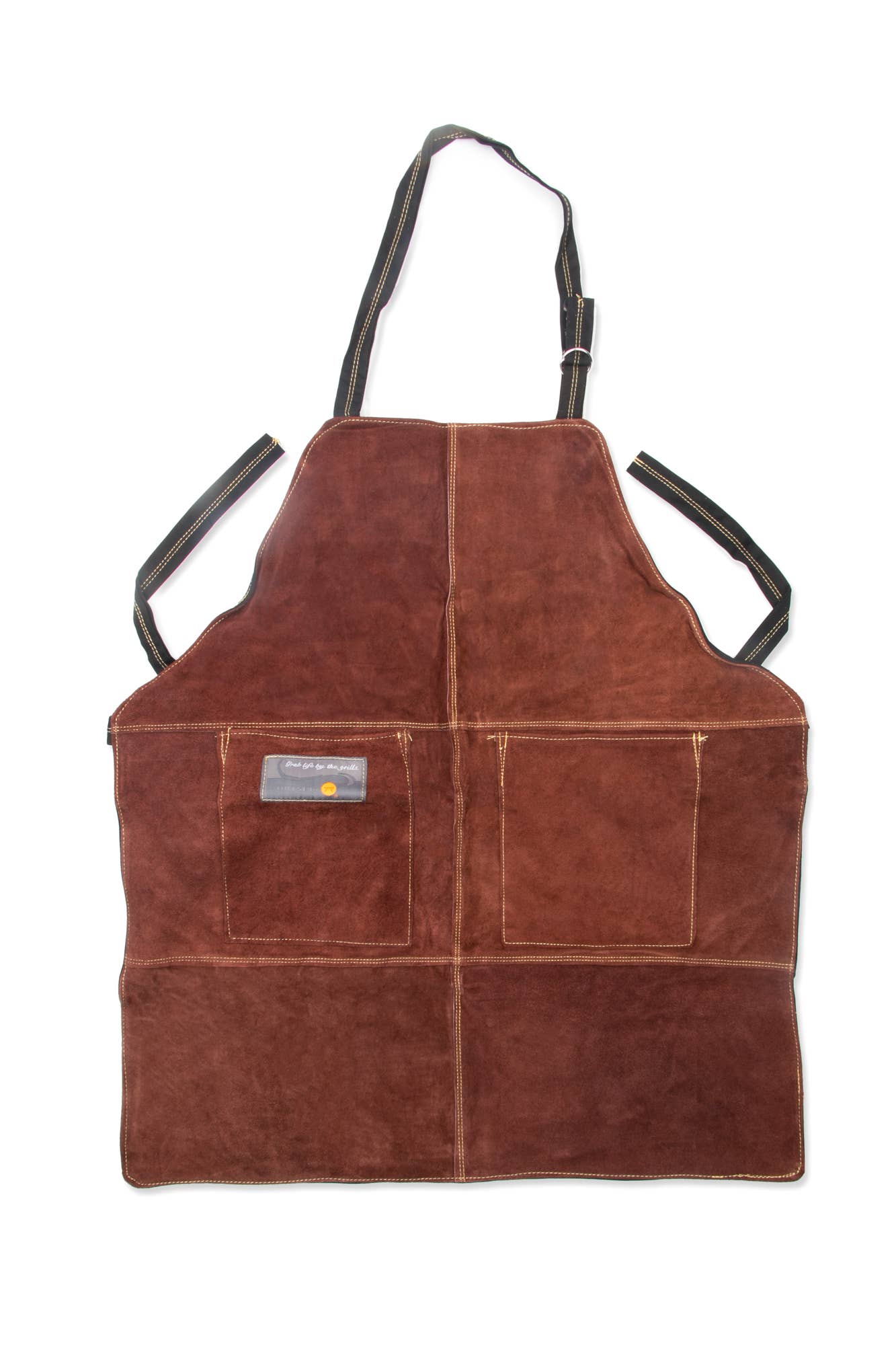 Fox Run Brands - Wholesale Apron - Outset Brown Leather Grill Apron, One Size, 27" x 30"