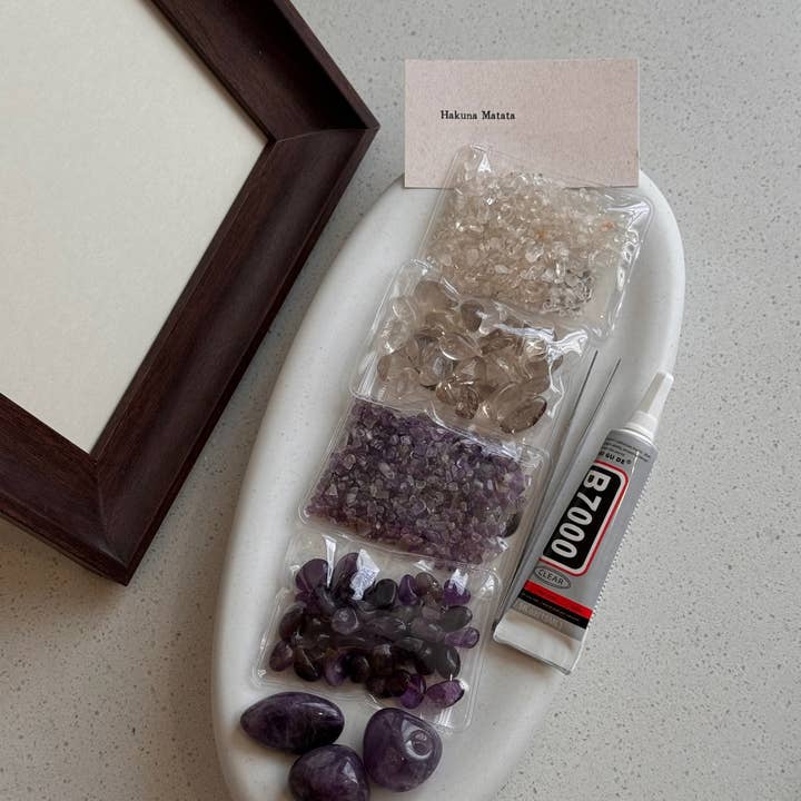 Auris Space - Wholesale DIY Craft Kit - Crystal Grid Wall Decals Amythest and Clear Quartz DIY set3