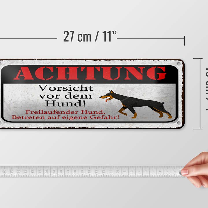 Femer - Wholesale Sign - Metal sign notice 27x10 cm Beware of the dog3