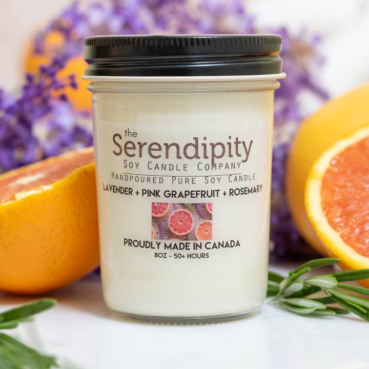 Lavendel + Grapefrugt + Rosmarin for engroshandel hos Serendipity Soy Candles