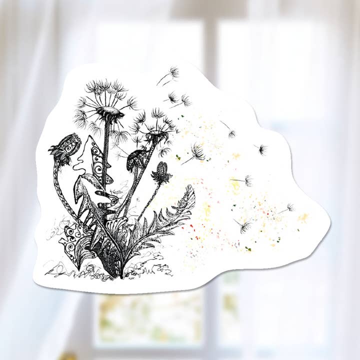Watercolor Dandelion Sticker, Wildflower Decal for wholesale by Katekreates